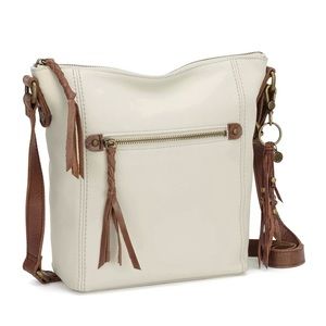 The Sak Ashland Leather Crossbody Bag Stone Tassel Western Boho
